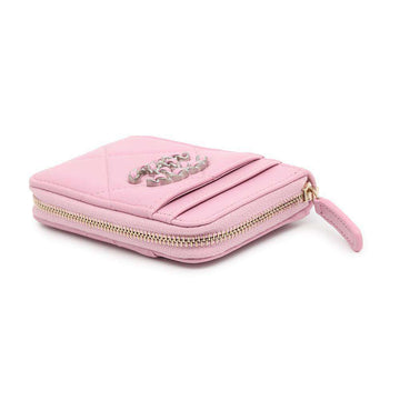 CHANEL CHANEL19 CardCoin purse PinkAP2701 Lambskin