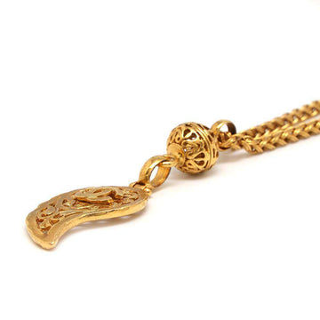 CHANEL CC Logo Necklace Gold Metal