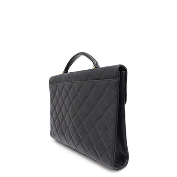 CHANEL Matelasse business bag Black Caviar Leather