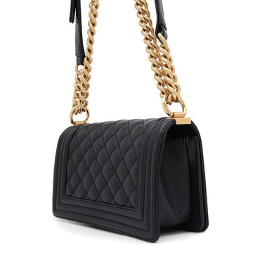 CHANEL Boy Chanel ChainShoulder Bag BlackA67085 Caviar Leather Size Small