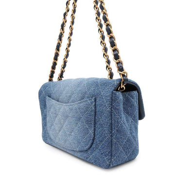 CHANEL Mini Matelasse ChainShoulder Bag BlueA69900 Denim Size 20