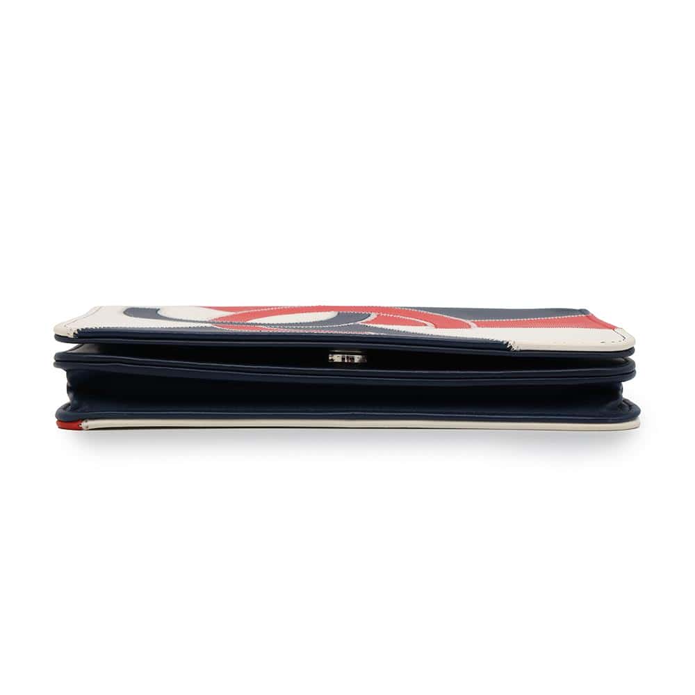 CHANEL CC Logo Fringe Chain Wallet Blue/Red/White Lambskin