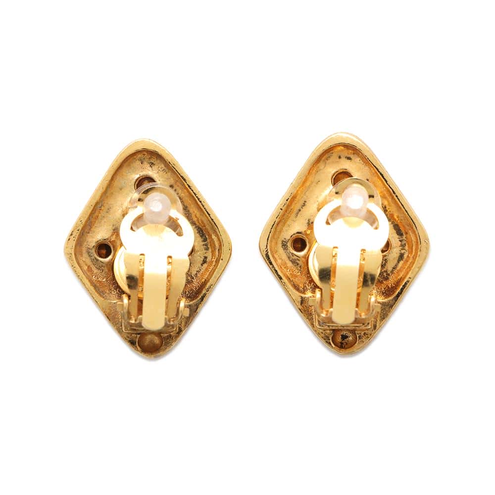 CHANEL Bijoux Square Earring Gold Metal