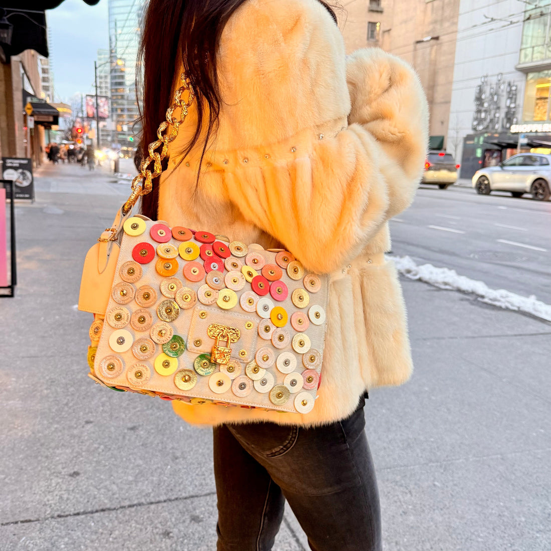 LOUIS VUITTON  Polka Dot Fleurs Viviane Bag
