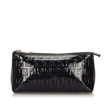 Fendi Black New 1:1 Rep Leather Zucchino Pouch Italy