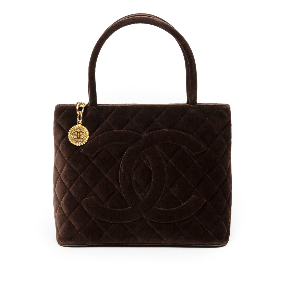 Brown Top Quality Chanel Velvet Medallion Tote