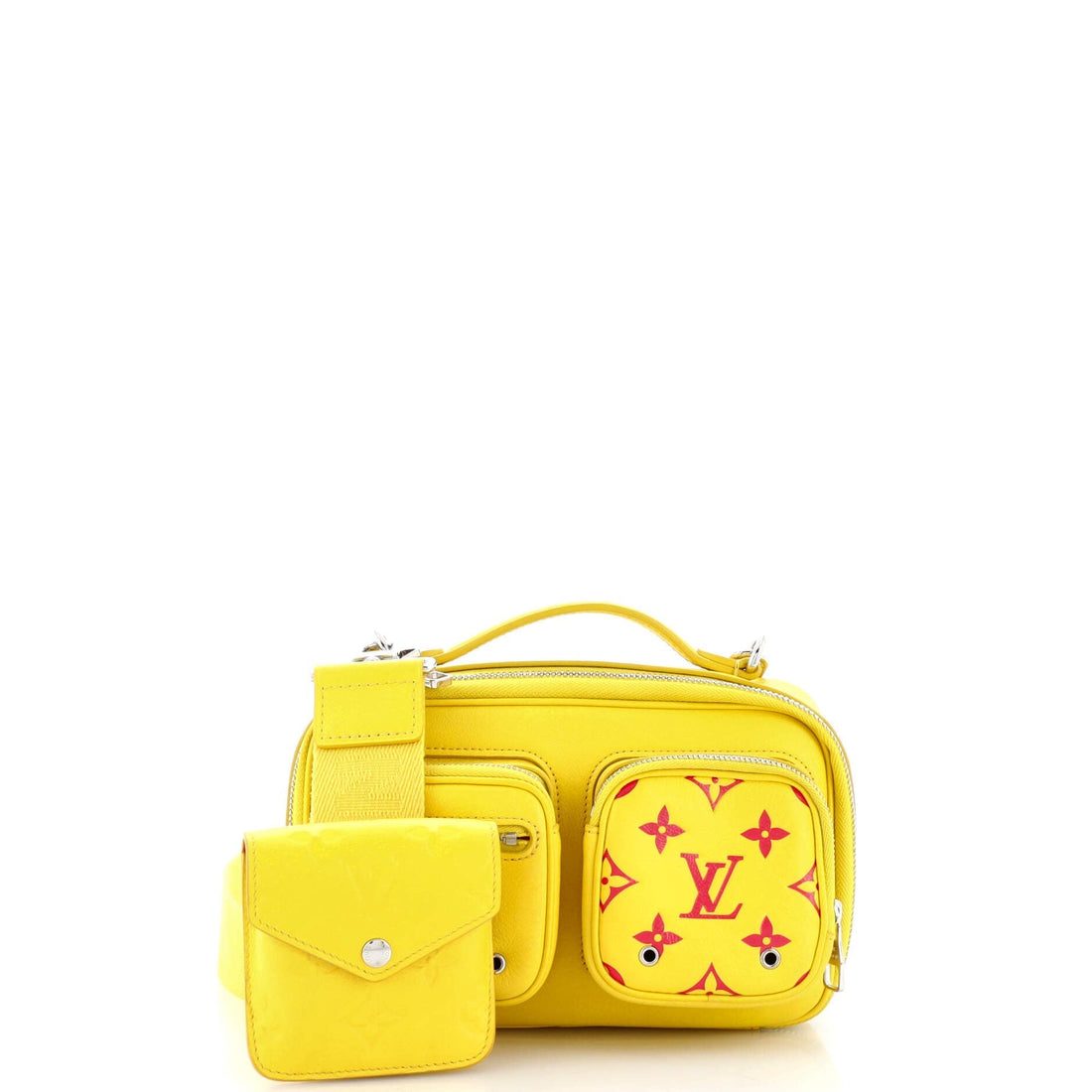 Utility Crossbody Bag Leather with Embossed Monogram Detail