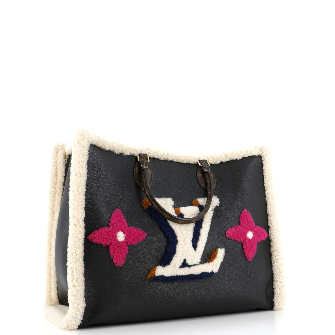 OnTheGo Tote Leather and Monogram Teddy Shearling GM