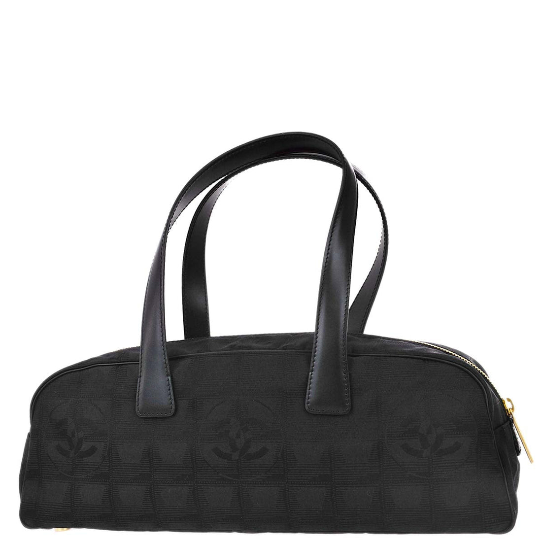 Chanel 2005-2006 Black Jacquard Nylon New Travel Line Handbag