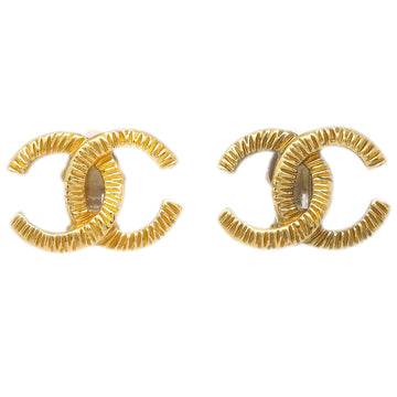 Chanel CC Earrings Clip-On Gold 93P