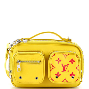 Utility Crossbody Bag Leather with Embossed Monogram Detail