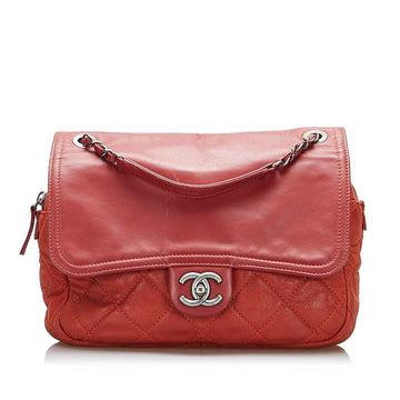 Chanel Cocono mark Chain houlder Bag Red Leather Lady Chanel