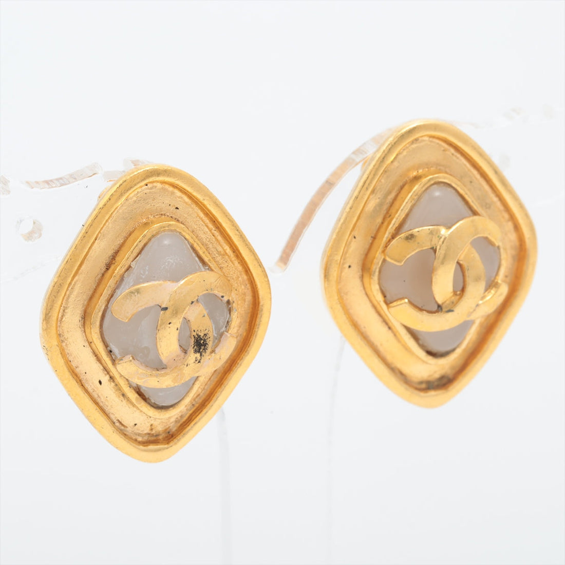 Chanel Coco 95P Earrings GP x  Pearl Gold
