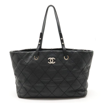 Chanel  Chanel Onza Road Coco Tote Bag Shoulder Bag Shoulder Killing Leather Black Black Silver  A48019