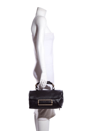 Givenchy Black Leather Buckle Handbag