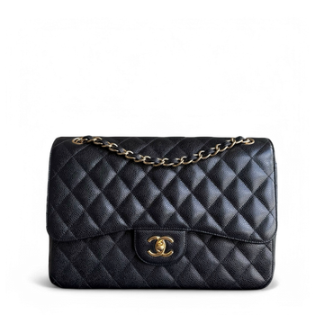 Chanel Classic Flap Jumbo - Togo/epsom/caviar/clemence/callfskin/cowhide/lambskin Double Flap 30CM Quilted Black Gold Hardware