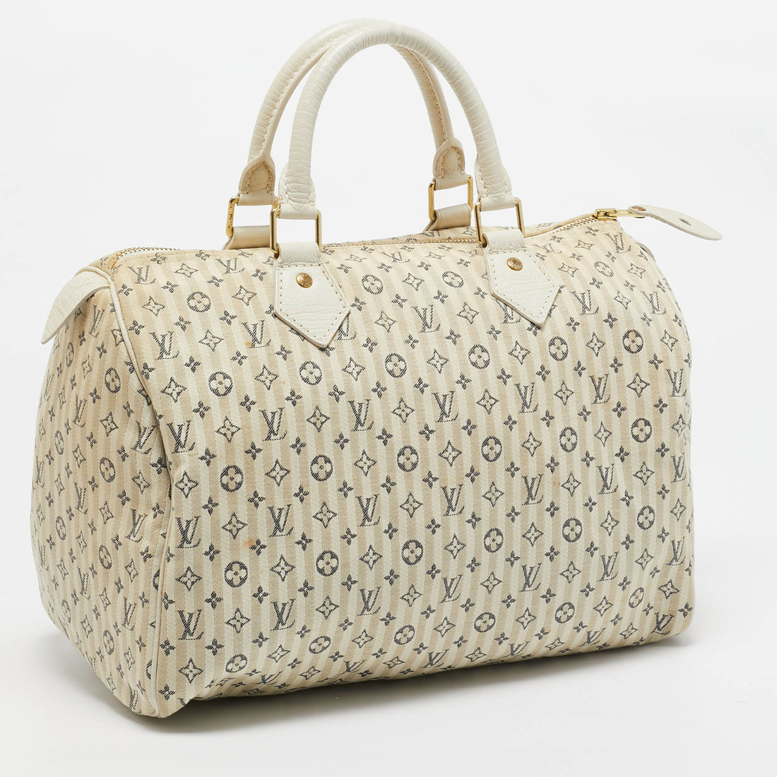 Louis Vuitton Blue/white Monogram Mini Lin Croisette Speedy 30 Bag