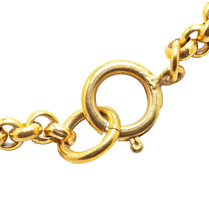 Chanel  Coco Mark Clover Necklace Gold Plated