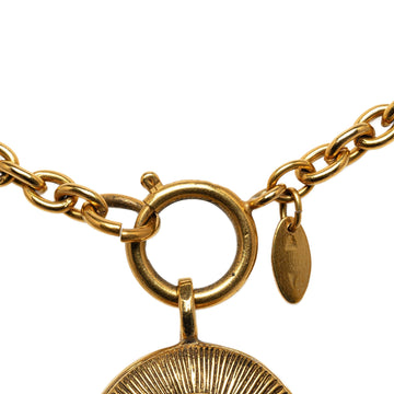 CHANEL CC Round Pendant Necklace Costume Necklace