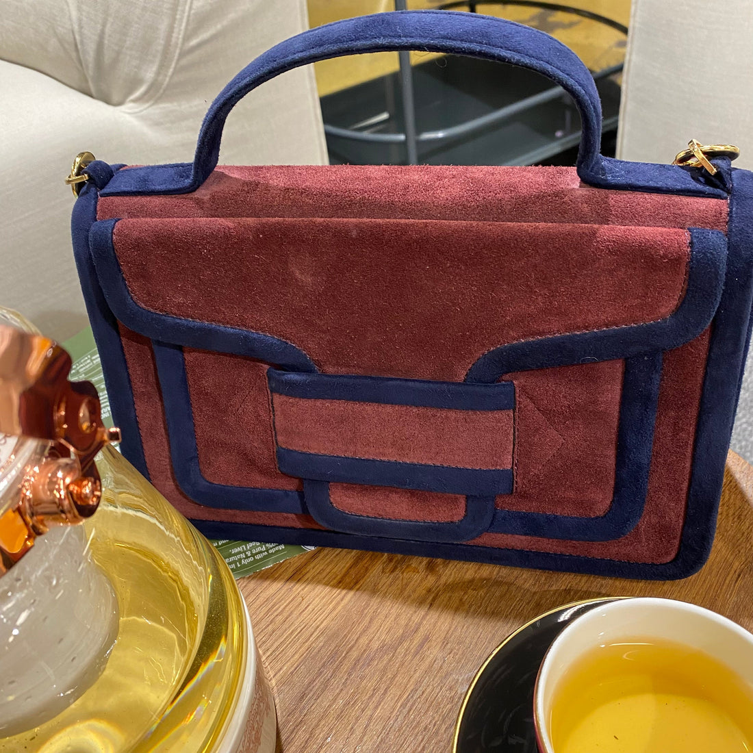 Pierre Hardy Alpha Bi-Colour Suede Shoulder Bag