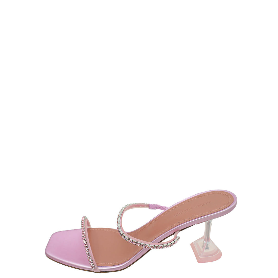 Amina Muaddi Pink Gilda Glass Mules 39