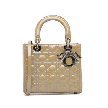Dior Lady Dior Medium Brown Cannage Quilted  Leather