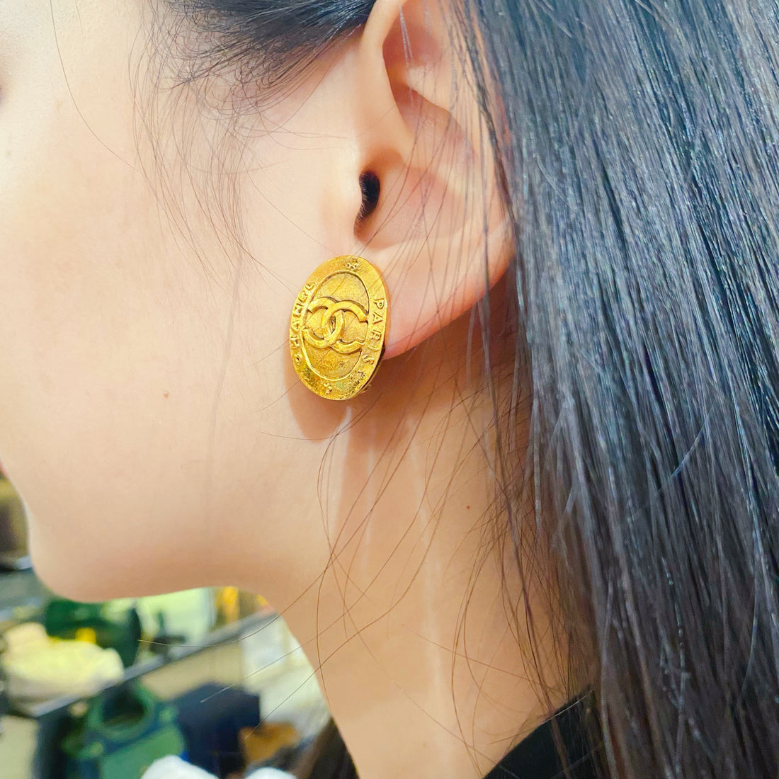 Chanel  gold ear clips