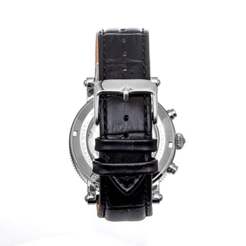 Heritor Automatic Barnsley Semi-Skeleton Leather-Band Watch - Silver/White