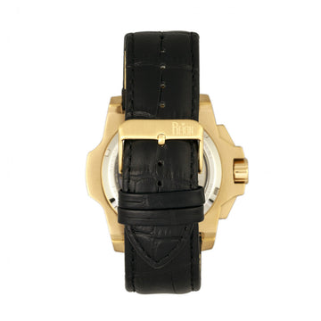 Reign Commodus Automatic Skeleton Leather-Band Watch - Gold/Black