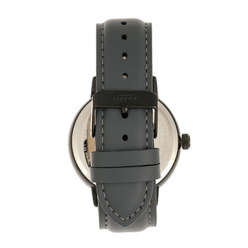 Elevon Vin Leather-Band Watch w/Date - Black/Grey