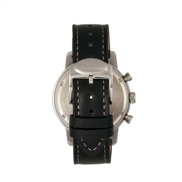 Elevon Langley Chronograph Leather-Band Watch w/ Date - Black