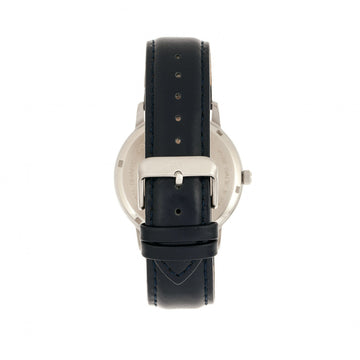 Elevon Lear Leather-Band Watch w/Day/Date - Blue