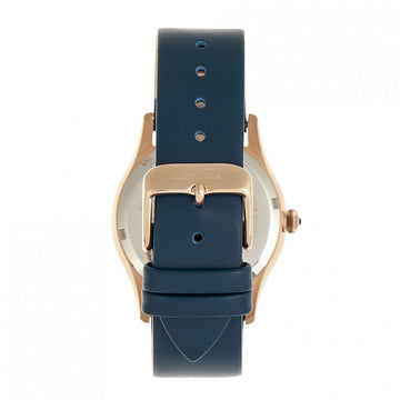Bertha Annabelle Leather-Band Watch - Navy