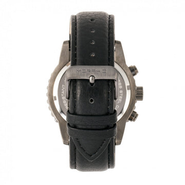 Morphic M67 Series Chronograph Leather-Band Watch w/Date - Gunmetal/Black