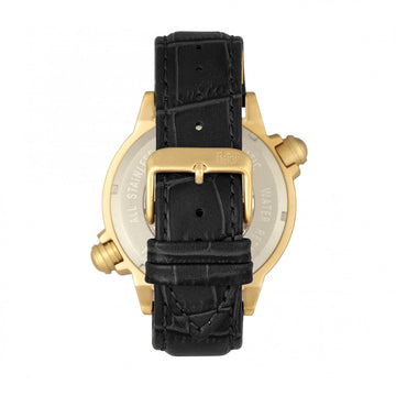 Reign Thanos Automatic Leather-Band Watch - Gold/White