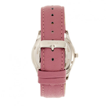 Bertha Sadie Mother-of-Pearl Leather-Band Watch - Pink