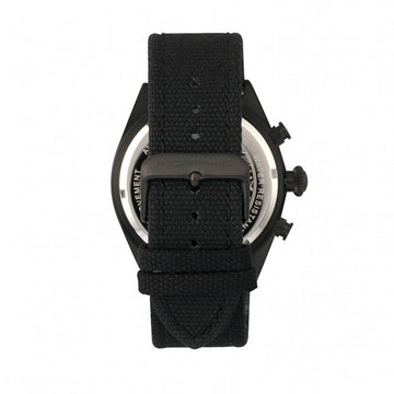 Morphic M53 Series Chronograph Fiber-Weaved Leather-Band Watch w/Date - Black
