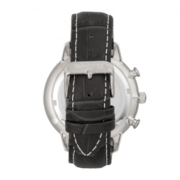 Breed Holden Chronograph Leather-Band Watch w/ Date - Silver