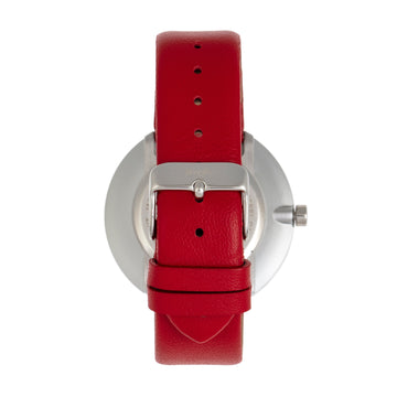 Simplify The 4000 Leather-Band Watch - Red