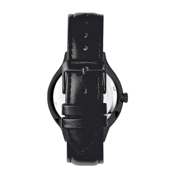 Morphic M65 Series Leather-Band Watch w/Day/Date - Black