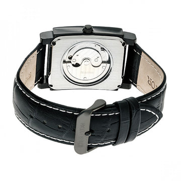 Heritor Automatic Frederick Leather-Band Watch - Black