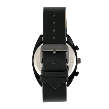 Breed Racer Chronograph Leather-Band Watch w/Date - Black/Green
