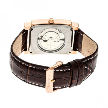 Heritor Automatic Frederick Leather-Band Watch - Rose Gold/Black