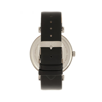 Simplify The 4800 Leather-Band Watch w/Day/Date - Black/Silver