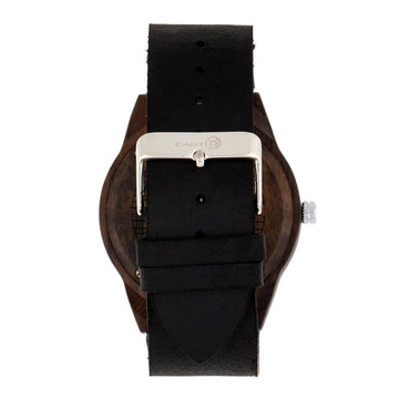 Earth Wood Aztec Leather-Band Watch - Dark Brown