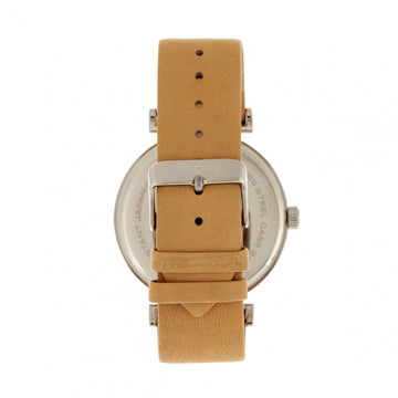 Simplify The 4800 Leather-Band Watch w/Day/Date - Khaki/Black