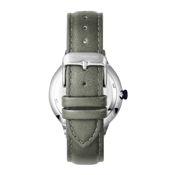 Morphic M65 Series Leather-Band Watch w/Day/Date - Grey