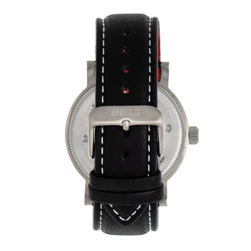 Shield Gilliam Leather-Band Men's Diver Watch - Silver/Black