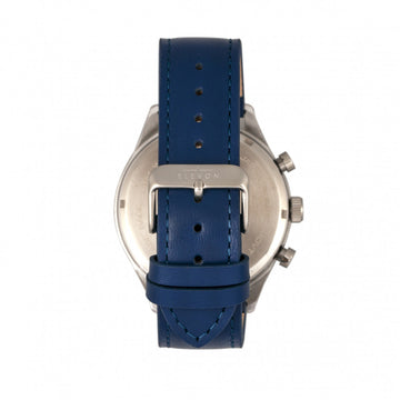 Elevon Lindbergh Leather-Band Watch w/Day/Date -  Blue/White