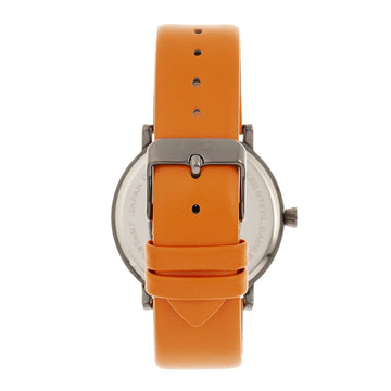Simplify The 6200 Leather-Strap Watch - Orange